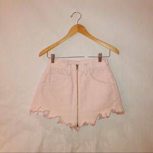 NWT Cargo Zip Front Skirt with Chevron Fringed Hem